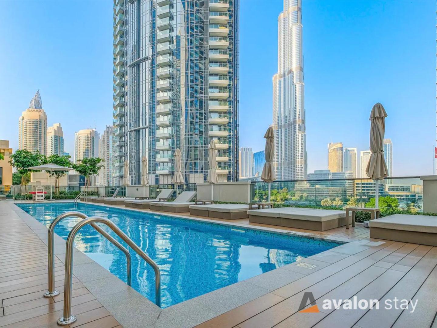 Avalonstay - Luxury 1Br Apt In Downtown Dubai-Brand New-Burj Khalifa & Fountain Views From Pool Exterior foto